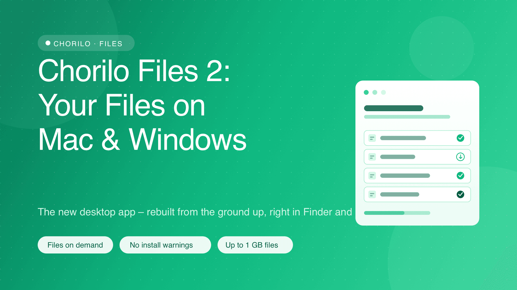 Chorilo Files 2: Die neue Desktop-App für Mac und Windows