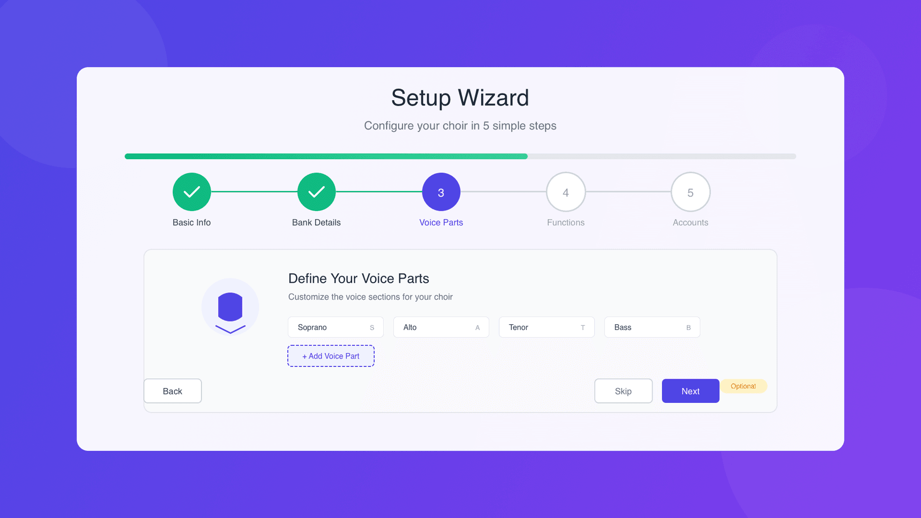 Der neue Einrichtungsassistent: In 5 Schritten zum perfekt konfigurierten Chor