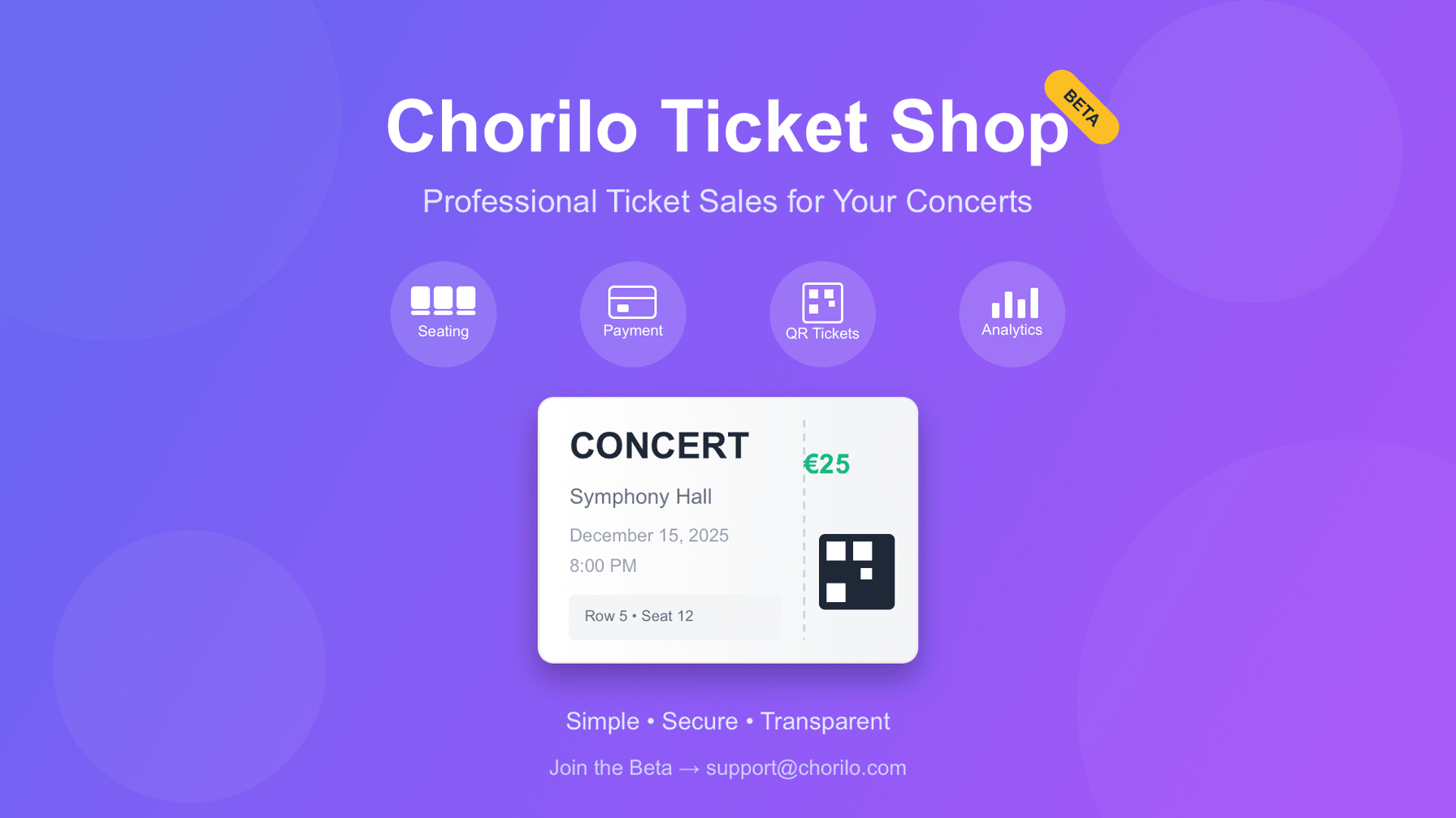 Der Chorilo Ticketshop - Professioneller Ticketverkauf für Ihre Konzerte